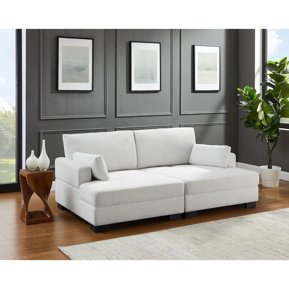 

82" Sofa, Modern Style Living Room Upholstered Sofa Couch, 3 in 1 Multifunctional Sofa Adjustable Backrest with