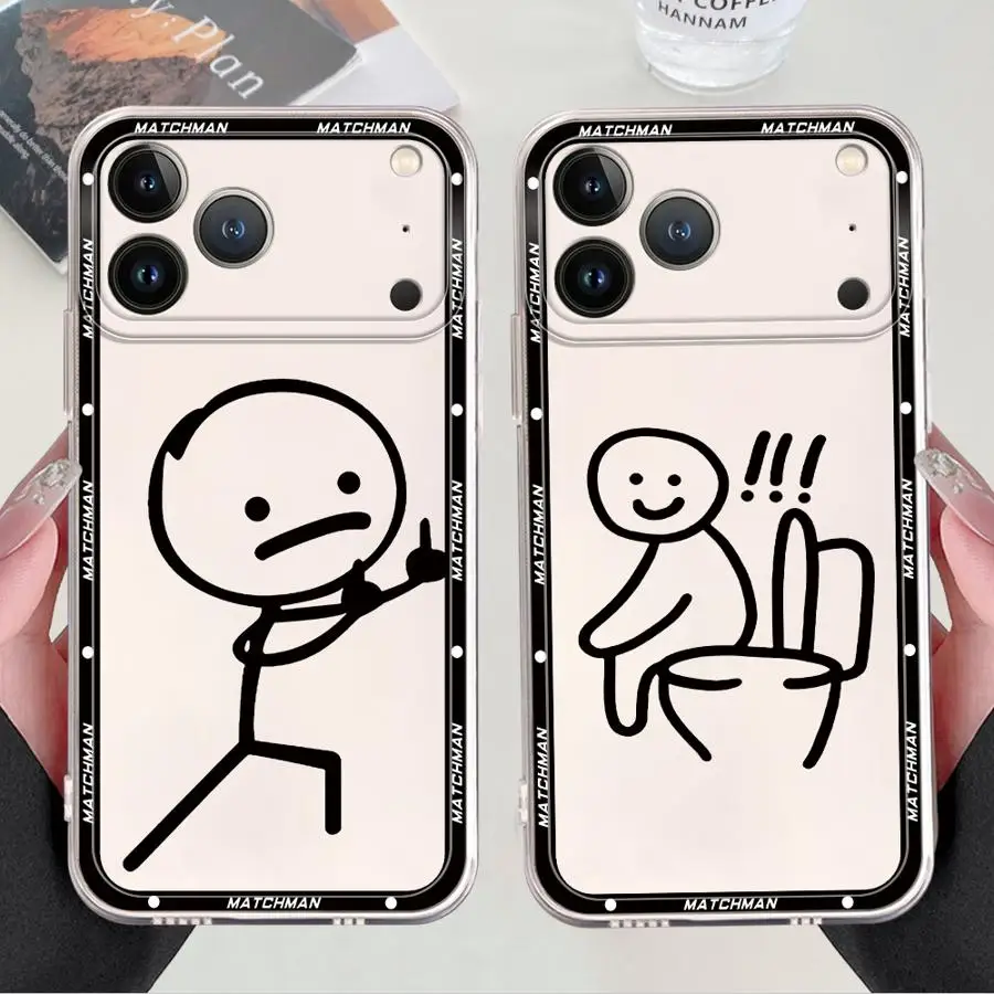 เคสโทรศัพท์แบบนิ่มสำหรับ iPhone 16 15 14 Plus 16e 7 8 17 Air 13 12 11 Pro MAX XR 12 Mini ลายการ์ตูนน่ารัก