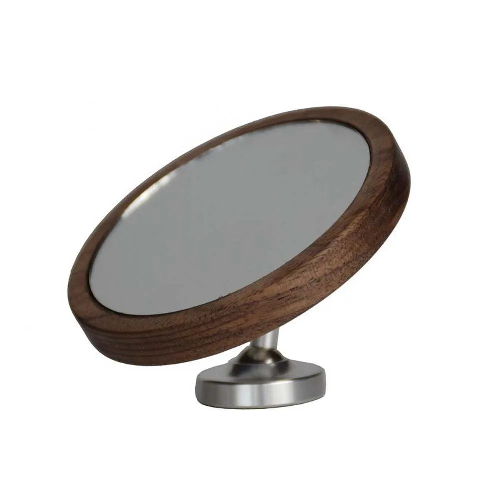 Wood and Stainless Steel Espresso Mirror 8.5 x 6.5 cm for Visual Assessment of Flow Evenness and Extraction Quality
