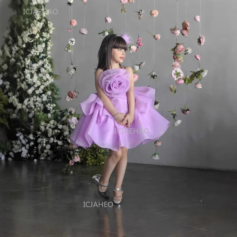 Party  Dress Children Lavender Girls Flower Girl Princess Birthday Party Gown Pageant Formal Dresses for Kids Toddler Wedding