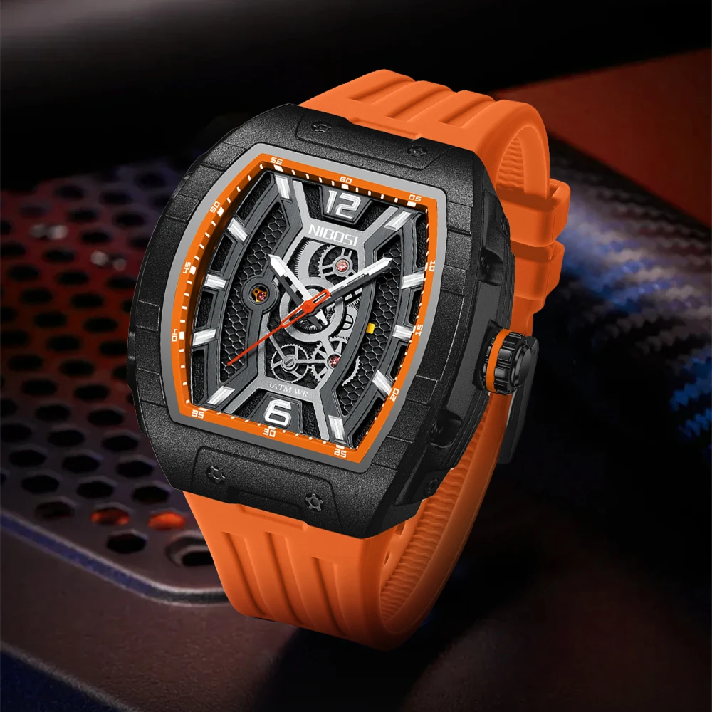 

Colorful Fashion Cool Big Dial Watch Luminous Waterproof Sport Analog Quartz Business Mens Watches Silicon Strap Dress Watch
