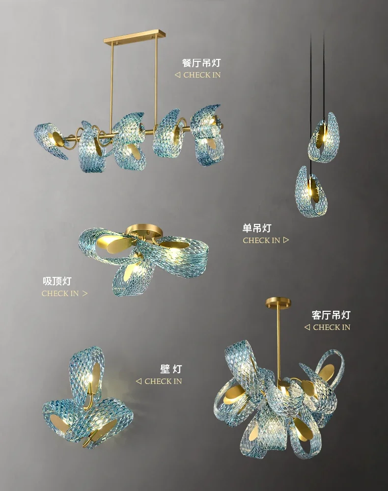 [Flowers] Blue crystal wall lamp Luxurious creative  bedside background wall modern all copper wall lamp
