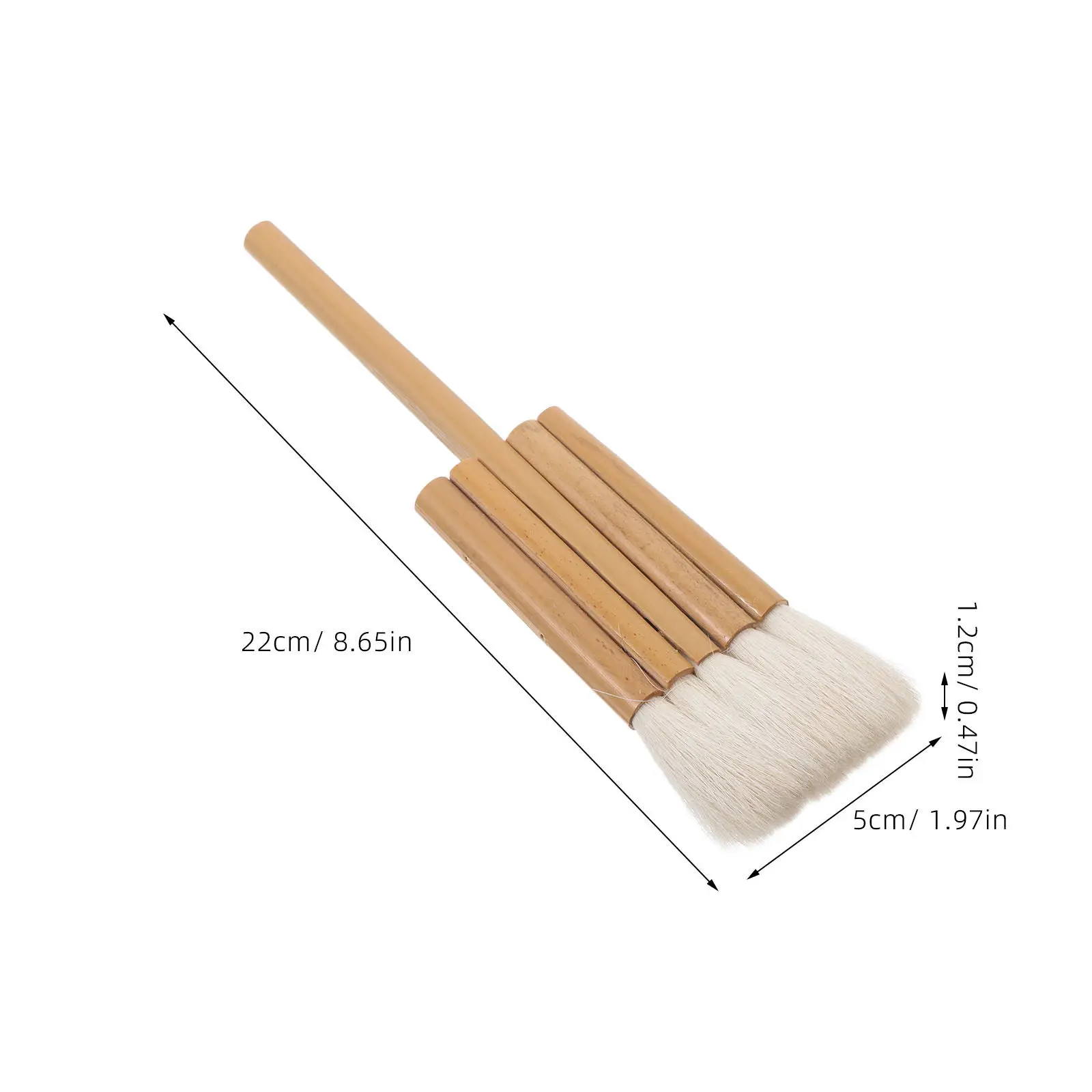 Chinese Calligraphy Brush Handcrafted Soft Wool Hair Ergonomic Wood Handle for Watercolor Oil Painting Art Restoration