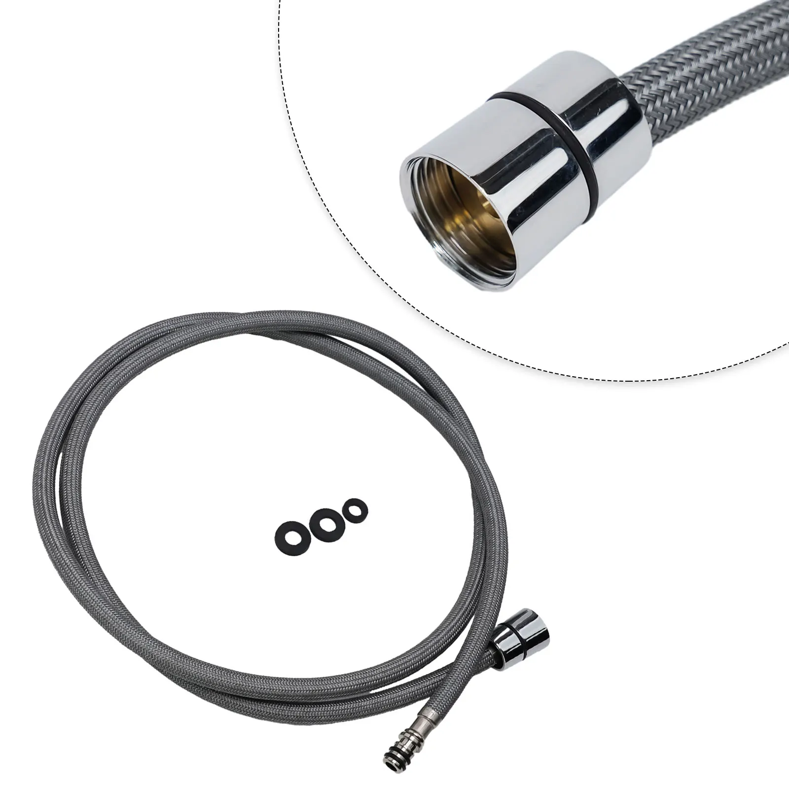 Faucet Hose Compatible With For H-ansgrohe Kitchen Faucets NSF Certified Metal And Nylon Construction 59 Inch Length