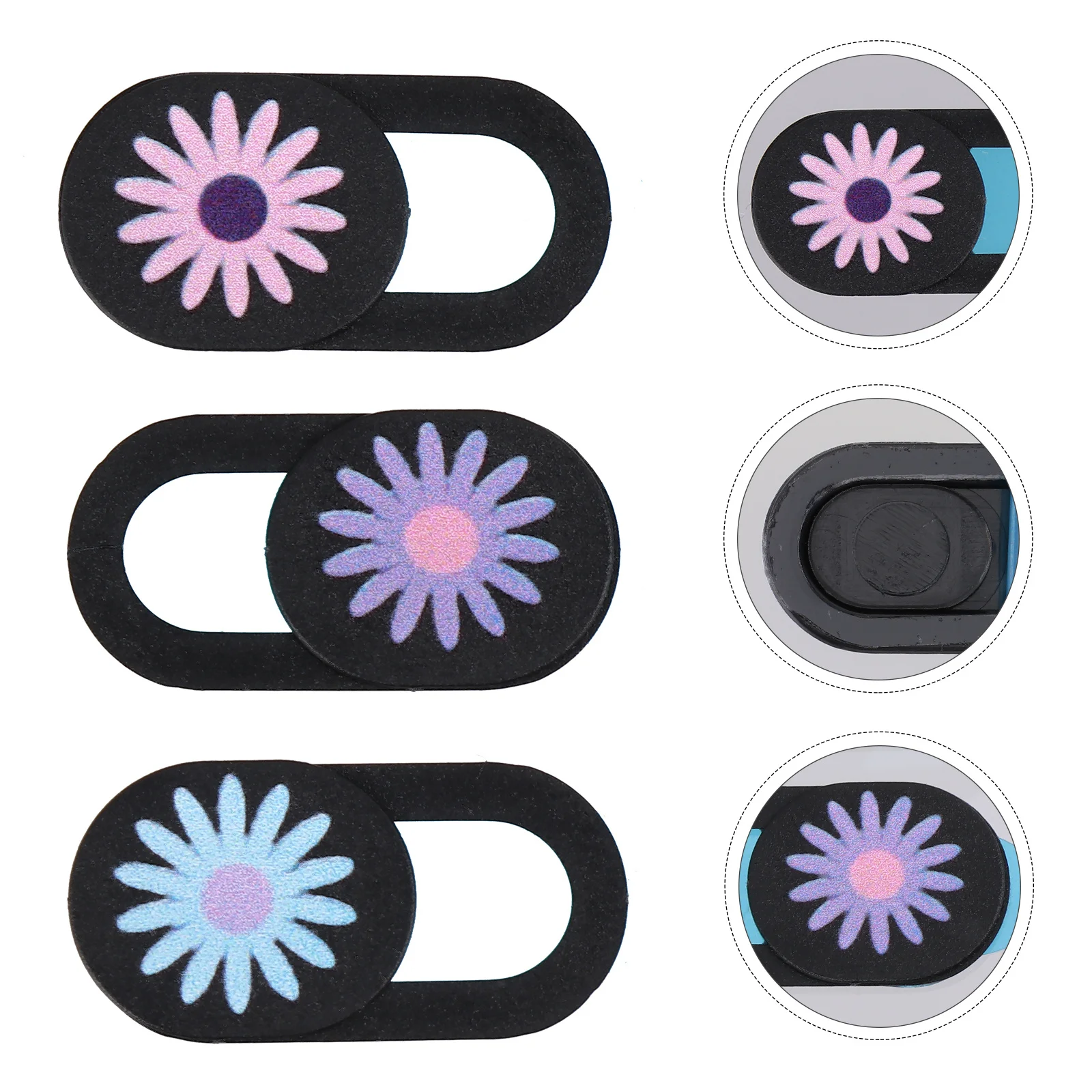 

3Pcs Chrysanthemum Pattern Webcam Cover Slide Laptop Tablet Privacy Camera Slider Strong Adhesive Computer Webcam Lens Cover