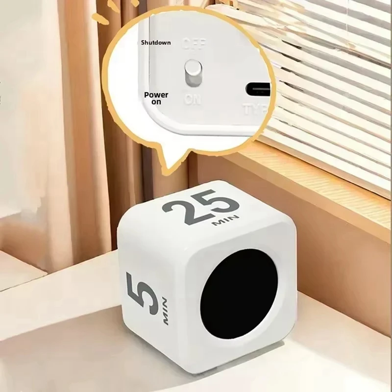 ABUL-Timer Cube Timer Visual LED Display Time Kids Time Management Kitchen Countdown Timer