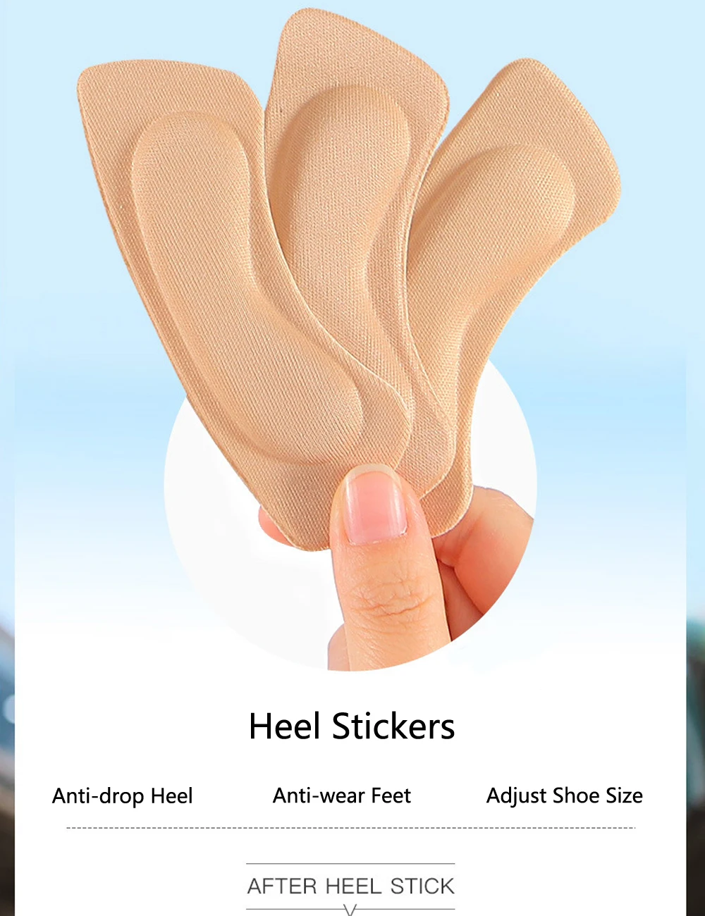 4 Paar Fersenschutz für Damenschuhe, Größenreduzierer, Füllkissen, Polsterung für High Heels, Futtereinsatz, Fersenschmerzlinderung, Schuhpolster – Detail 1