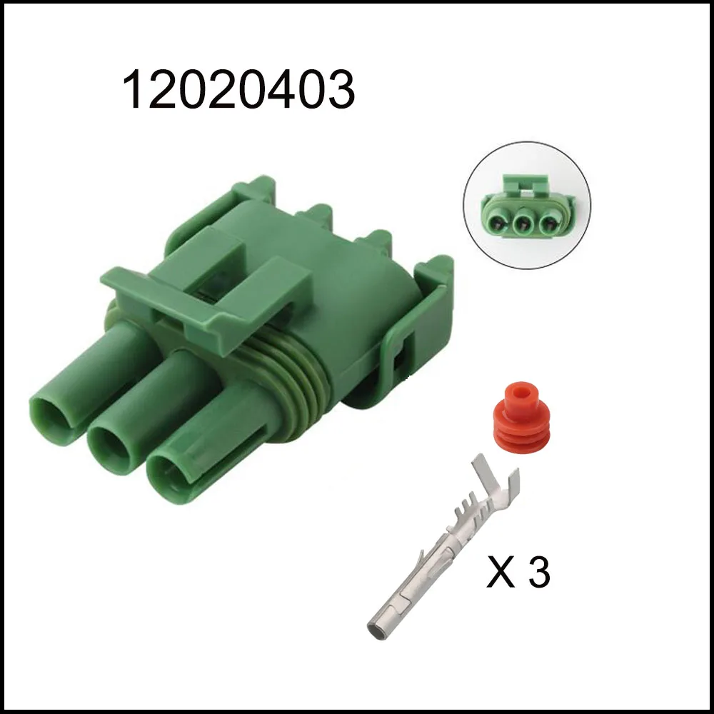 

100SET 12020403 auto Waterproof cable connector 3 pin automotive Plug famale male socket Includes terminal seal