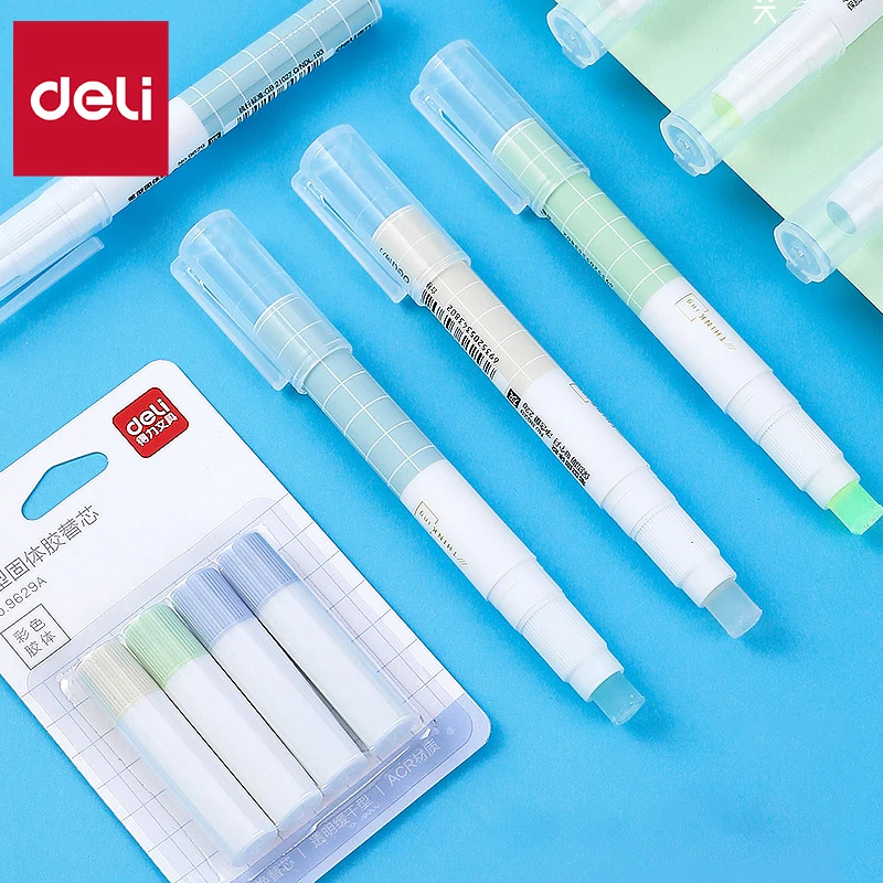 Deli Pen Solid Glue Stick High Viscosity Replaceable Portable Transparent Handmade Adhesive Office School Stationery Supplies