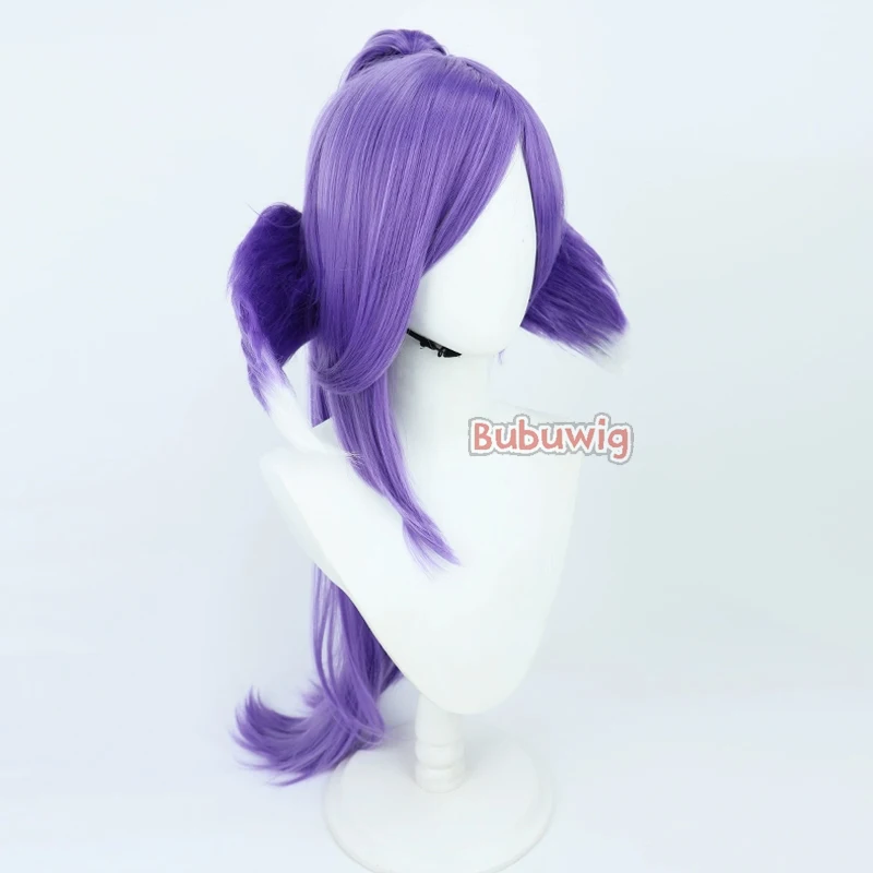 Bubuwig cabelo sintético selen tatsuki cosplay perucas virtual youtuber selen tatsuki 85cm longo roxo rabo de cavalo peruca resistente ao calor