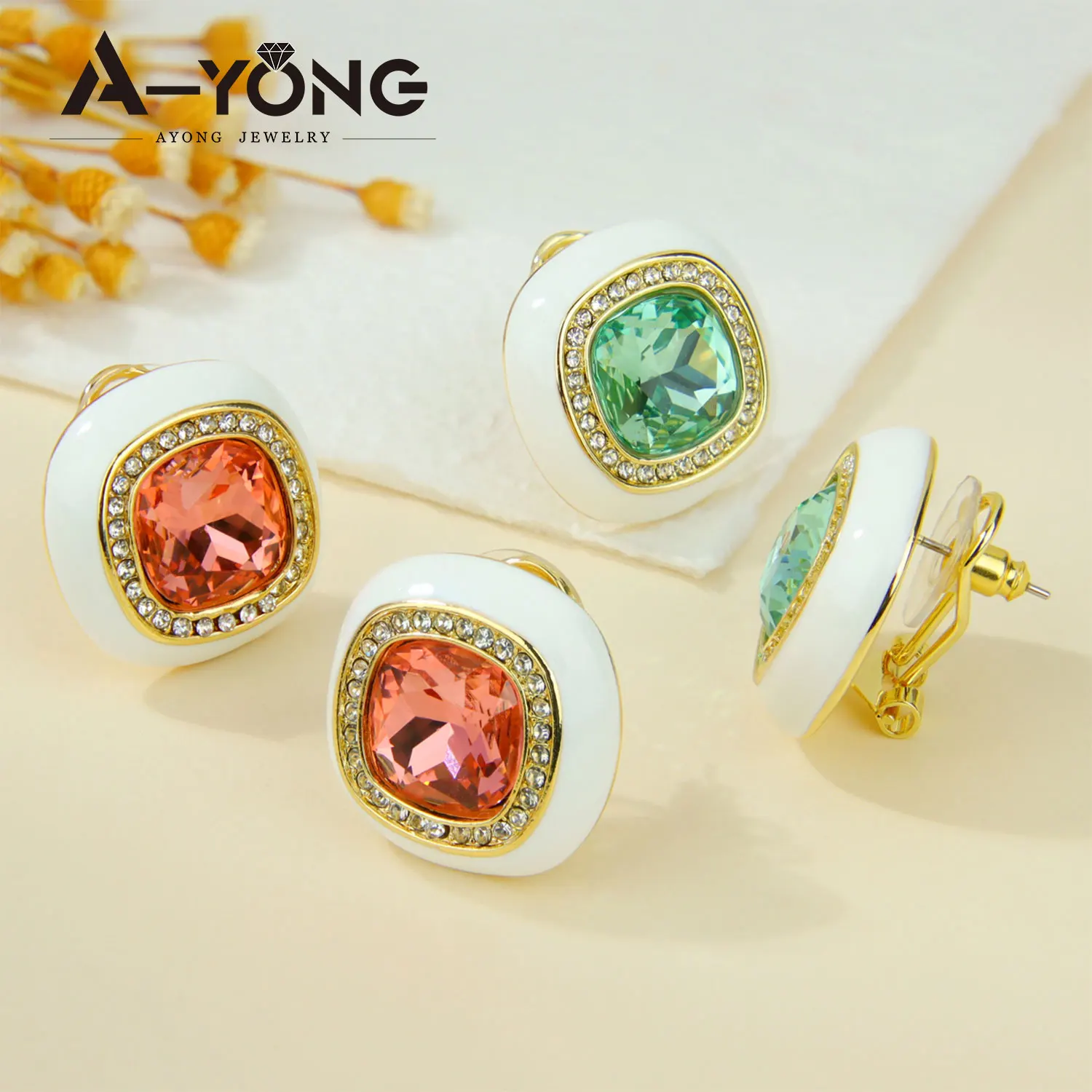 Boucles d'oreilles pendantes baroque Europe-Amérique en cristal, couleur or, émail texturé, zircone violette, style français, bijoux pour femme