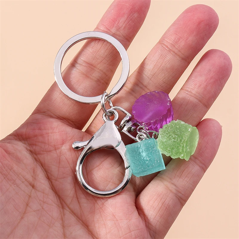 Cute Colorful Candy Keychain for Car Key Souvenir Gifts for Women Men Handbag Pendant Keyrings DIY Jewelry Accessories