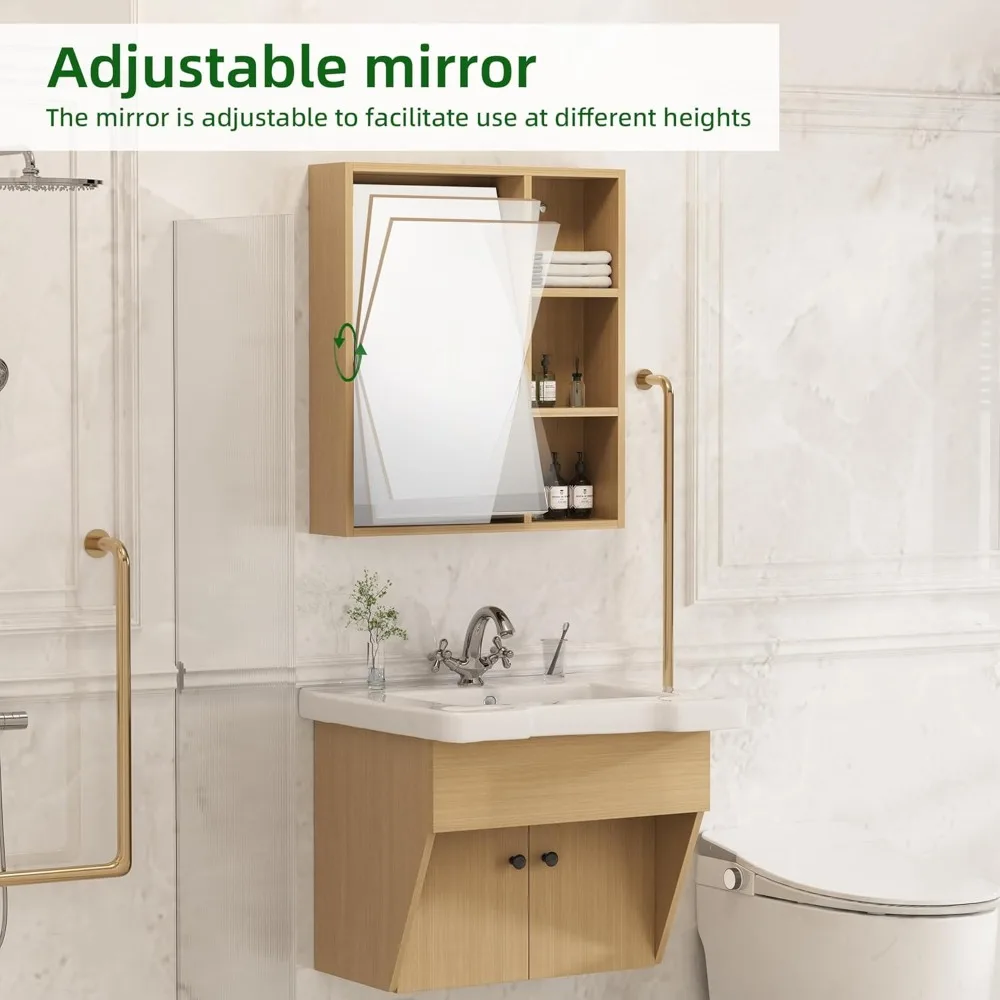 24インチのフローティング洗面台、ADA準拠、モダンな壁掛け式小型洗面台、セラミック製シンク、モダンなハンド＆ミラーキャビネットのコンボ