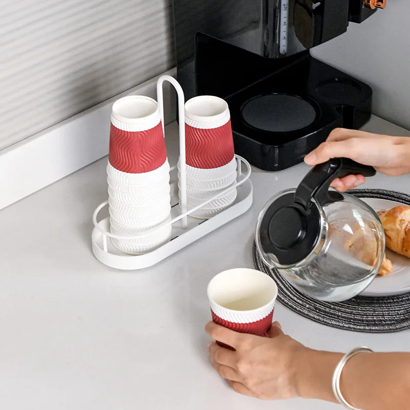 

Coffee Station Organizer Paper Cup Holder Coffee Condiment Tea Bags Storage Rack for Kitchen Home Office