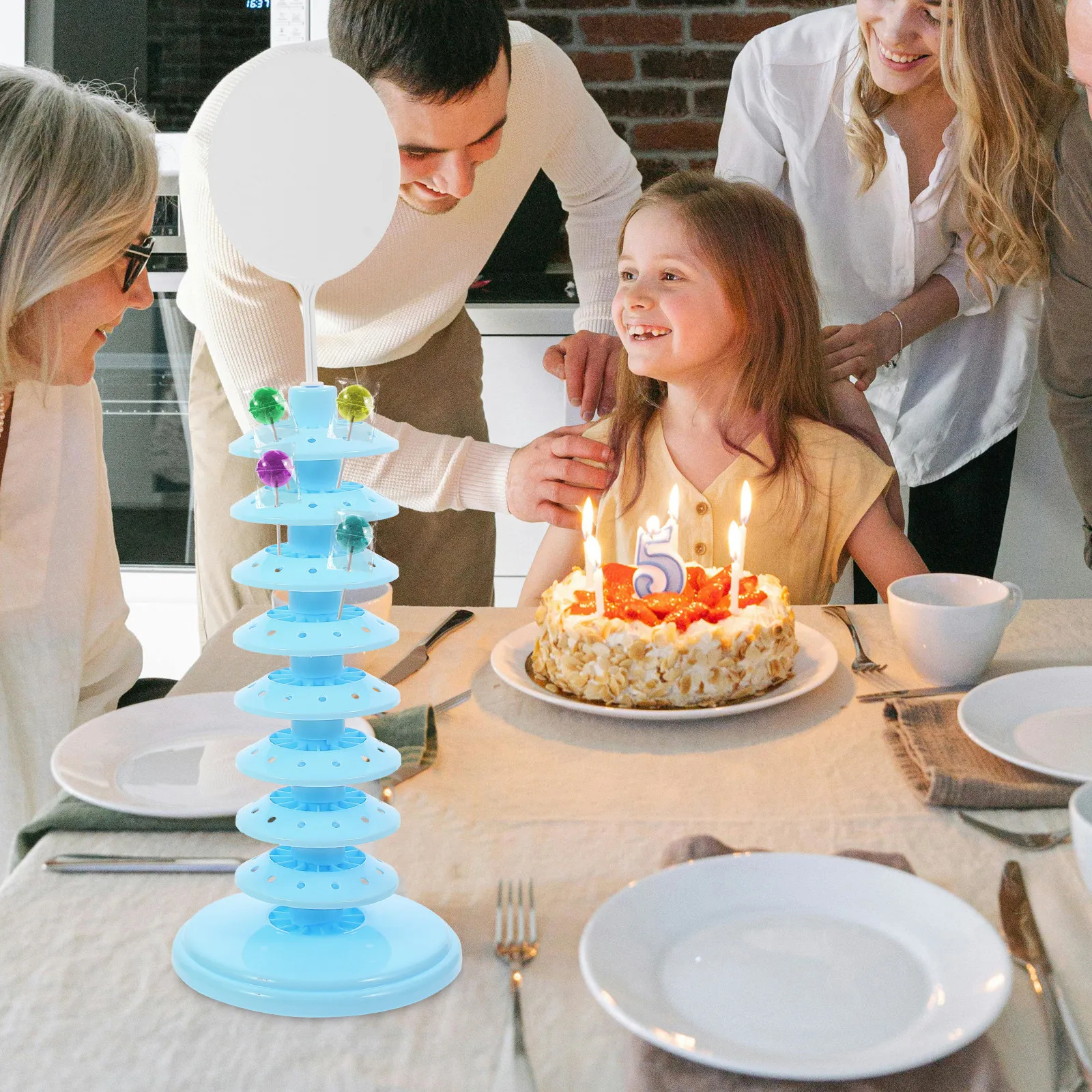 Heavy-Duty Multi-Level Lollipop Stand PP Construction Wear-Resistant Lollipop Holder for Parties Banquets Bake Sales Cake Pops