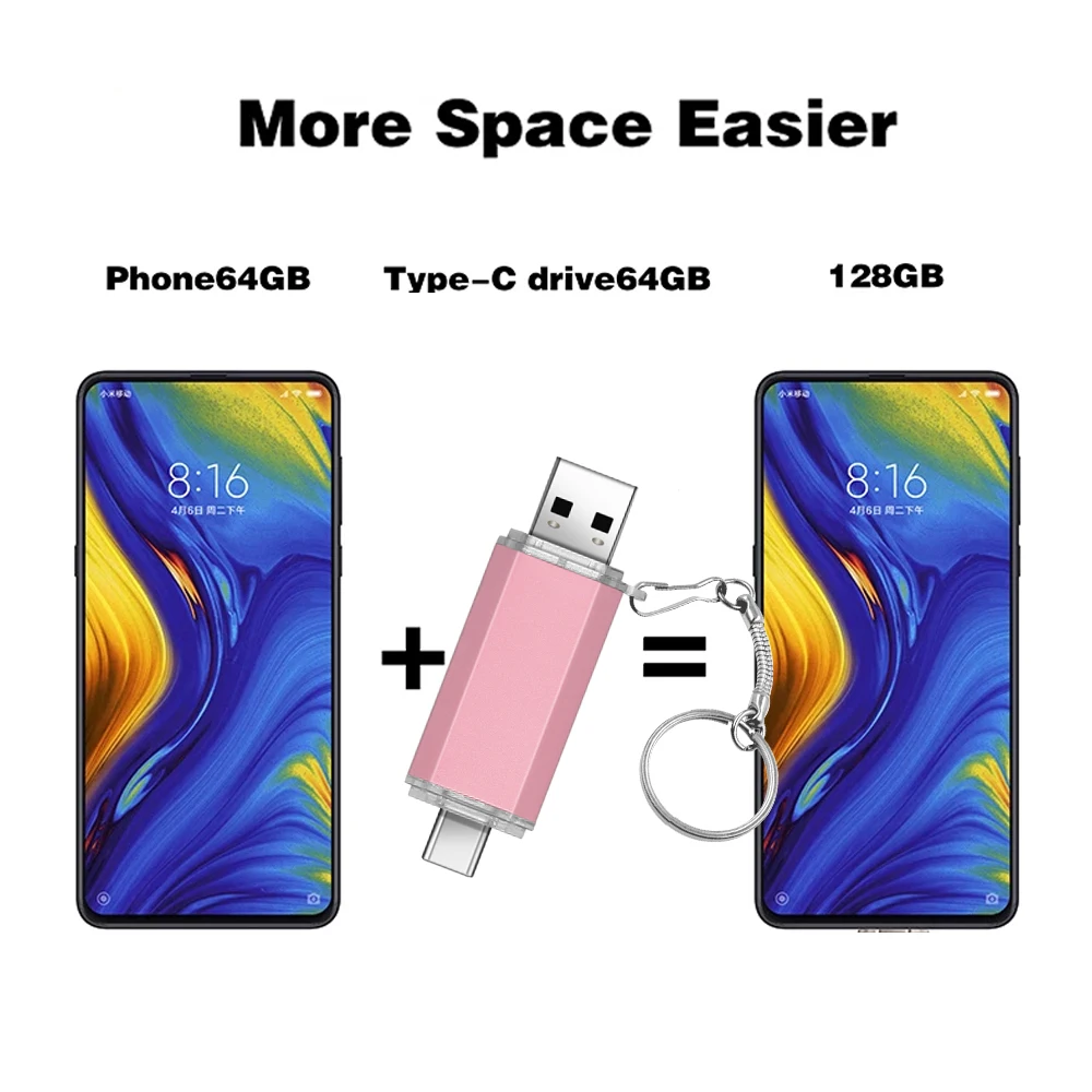 Флеш-накопитель USB Type-c OTG металлический, 16 ГБ, 256 ГБ, 128 ГБ, 64 ГБ, 8 ГБ, 4 Гб, usb 2,0, u-диск для Android/ПК/планшетов