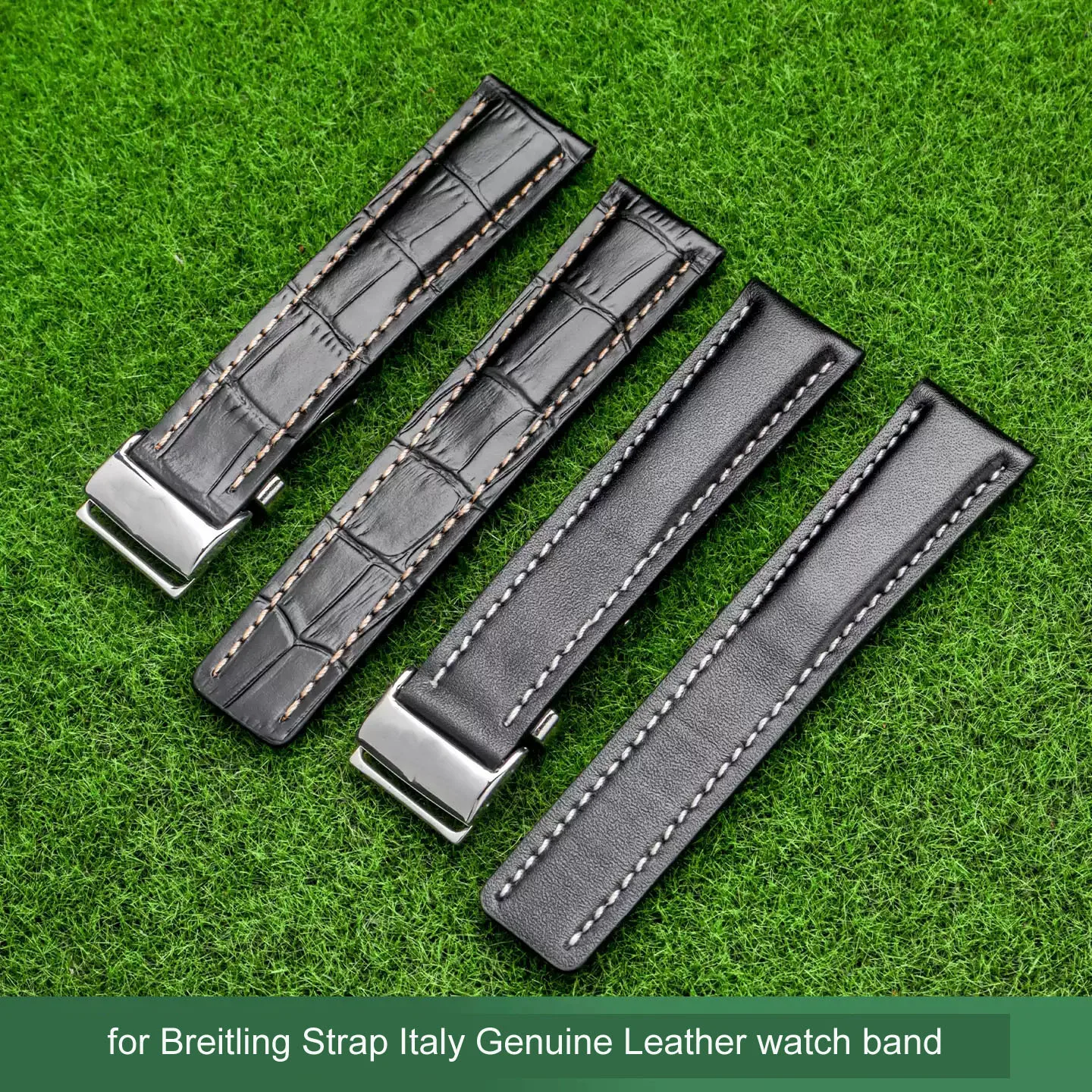 22mm 24mm Accessories For Breitling Watch Strap Aviation Timing Cross Ocean Avenger Challenger Culture Cowhide Men's Watch Band