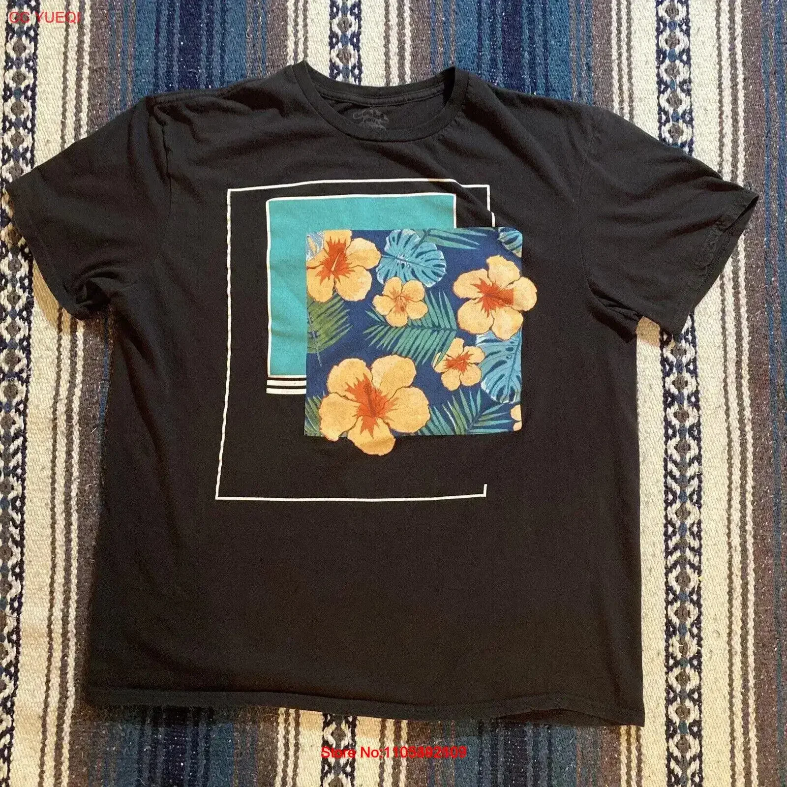 Call Your Mother Floral Hawaiian Beach Geometric Art Deco Y2K Style T Shirt XL vintage Washed designer clothes streetwear