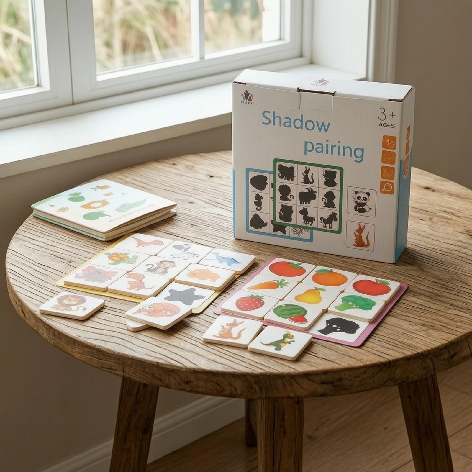 

Shadow Matching Puzzle Smooth Wooden Matching Puzzle Toy Color Recognition Fine Motor Skills for Toddlers, Home, Classroom