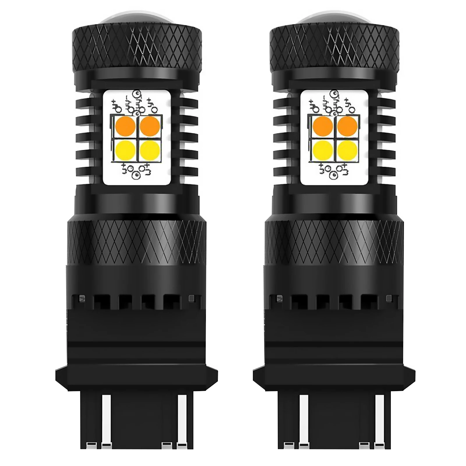 2Pcs/Set 3157 Switchback LED Bulbs Anti Hyper Flash White Amber Dual Color LED Turn Signal Lights Car Auto Accessory Replacement