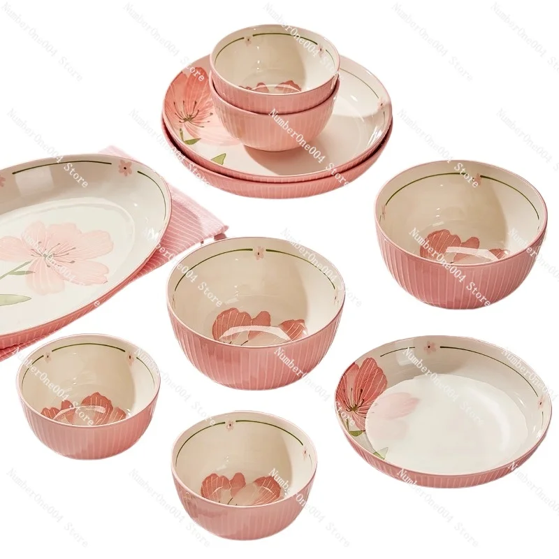 Applicable to Fresh cutlery set, household ceramic cutlery, cutlery and chopsticks combination, cutlery and bowls