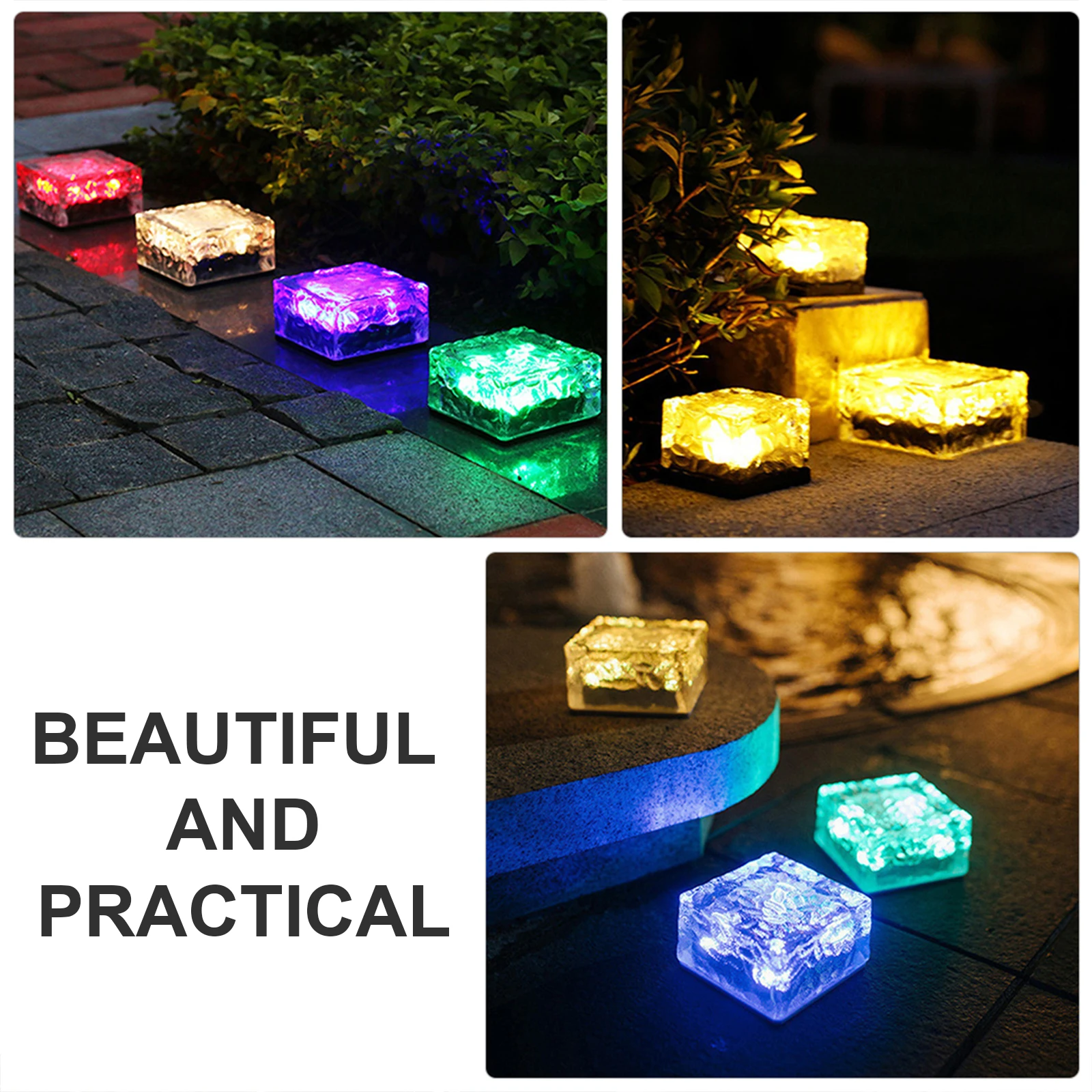 

1pc LED Brick ABS PC Creative Waterproof Outdoor Yard Path Garden Brick Light Landscape Solar Powered Light