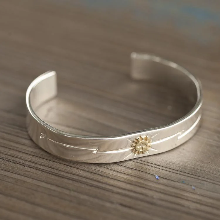 Hot Sell Fashion Solar Rays Bird Animal Carving 925 Sterling Silver Female Open Bangle Promotion Jewelry For Women Gifts No Fade