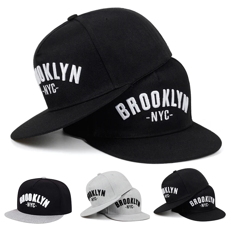 BROOKLYN carta bordada snapback boné masculino moda algodão % chapéu ajustado esporte ao ar livre lazer chapéus hip hop bonés de beisebol