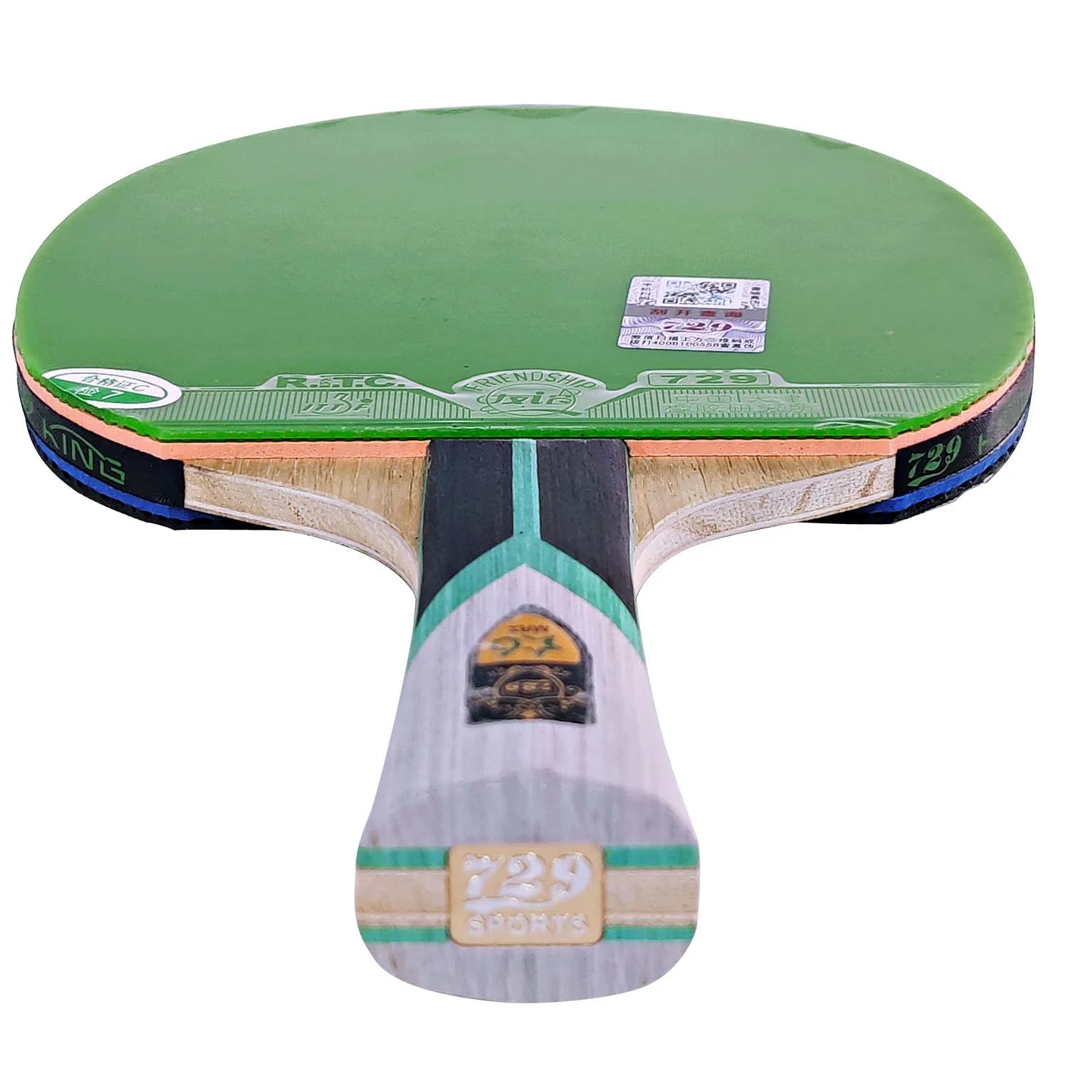 Genuine 729 Friendship KING 6 Star Brand New Table Tennis Racket Green Rubber Sticky Ping Pong Racket 5 Wood Offensive Paddle