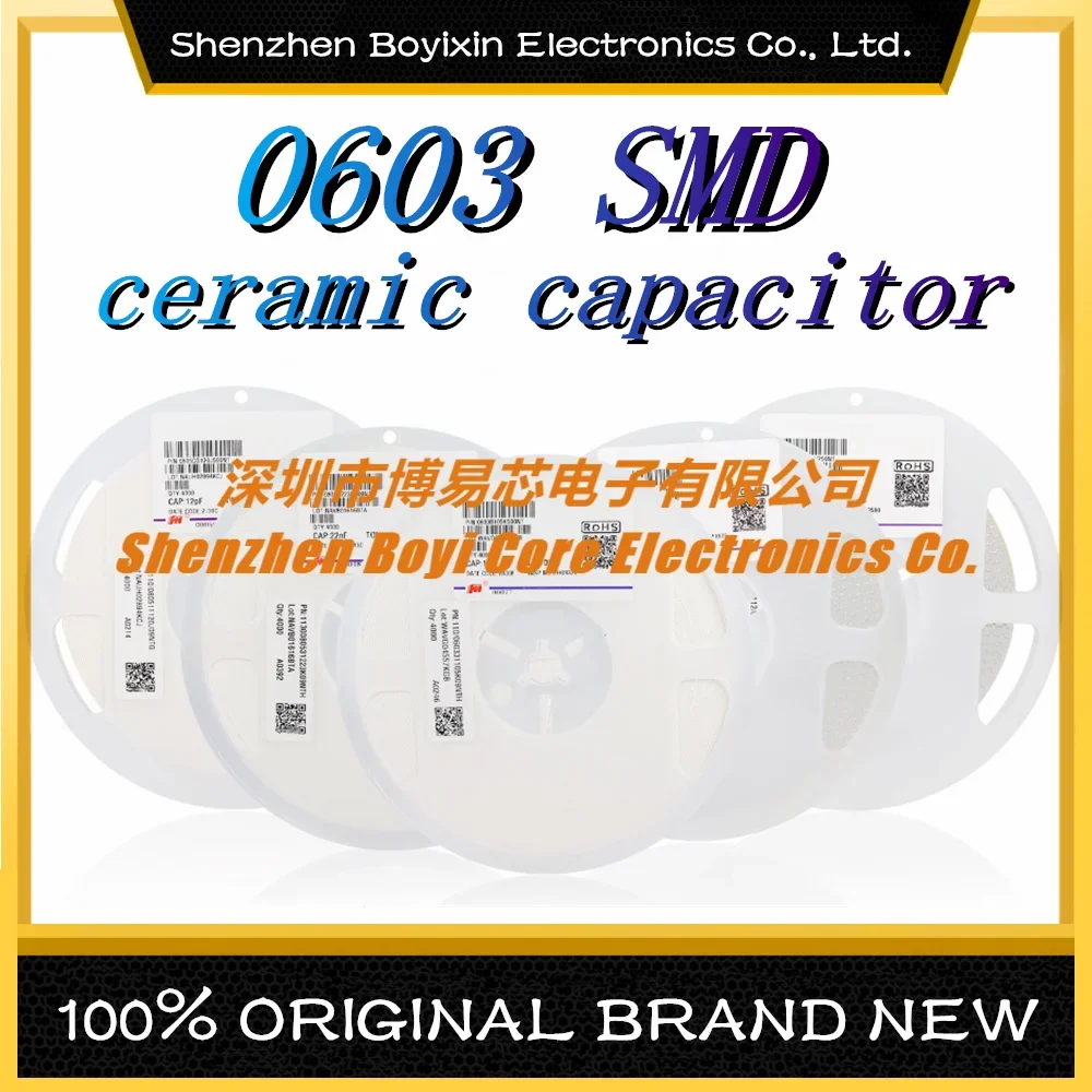 

100Pcs 4000Pcs 0603 SMD 1pF 2pF 3pF 4pF 5pF 6pF 7pF 8pF 9pF 10pF 100uF 100pF 1nF 10nF 15nF 100nF 0.1uF 1uF 2.2uF 4.7uF 10uF 47uF