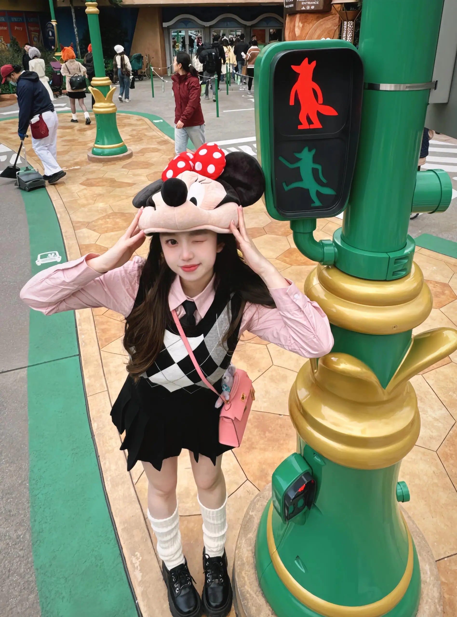 

Комплект для Хэллоуина, пастельно-розовый клетчатый жилет, длинная юбка JK orm, корейская юбка для колледжа, женская мода с ромбовидным узором