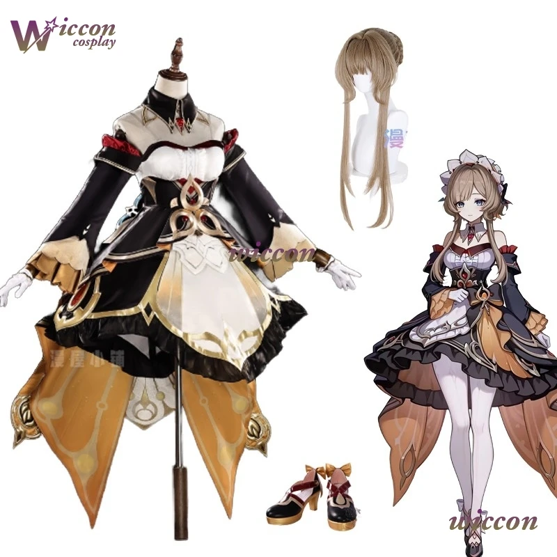 

Sandrone Cosplay Costume Genshin Impact Wig Marionette Dress Uniform Shoes Eleven Fatui Harbingers Halloween Party Women Girls