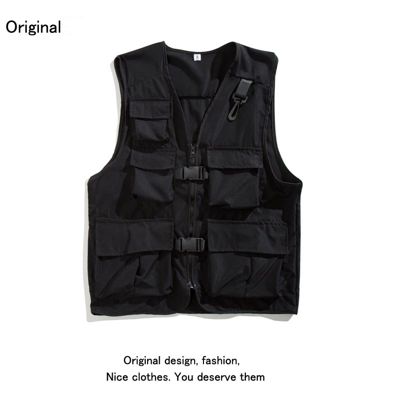 2024 New arrive Men's Casual Multi Pocket Sleeveless Vest Hiking Waterproof Jacket Outdoor Camping Fishing Vest image 4