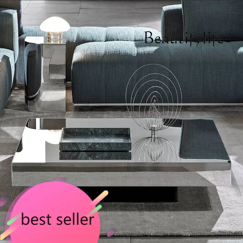 

BJ Nordic Style Stainless Steel Mirror Household Minimalist Coffee Table