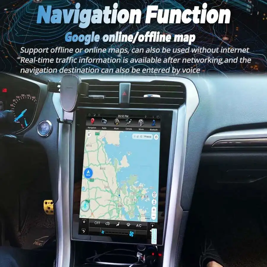 256 GB 13.8 Inch 2Din Auto Android 13 1920*1080 2 K Scherm Carplay Voor Ford Mondeo Fusion 2014 2019 Stereo GPS Navi DSP Video Speler