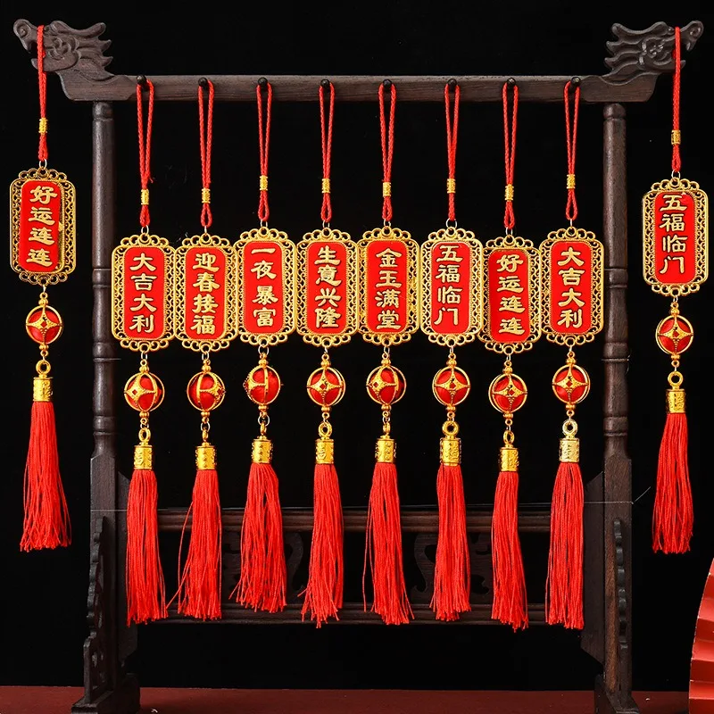 10 Uds. De dijes de la suerte del Festival de Primavera chino, colgantes de nudo chino, dijes orientales de buena suerte, decoración Feng Shui de Año Nuevo
