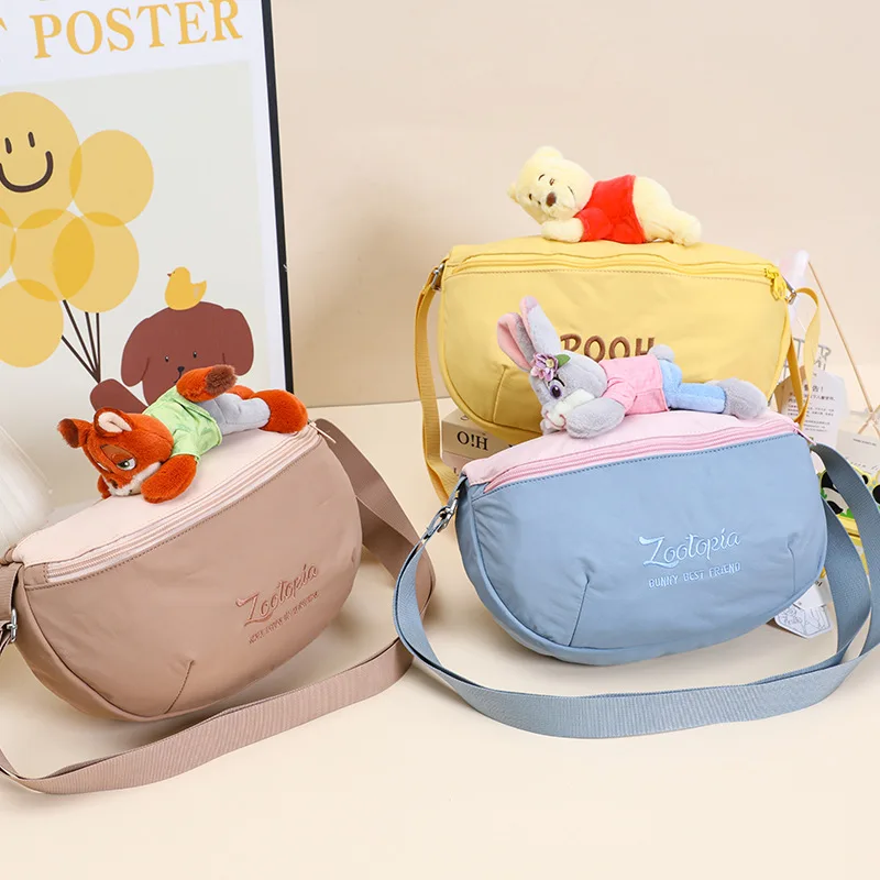 Officially Licensed Disney Crossbody Bag 29.5cm Cute Judy Nick Winnie The Pooh Soft Casual Daily Shoulder Sling Purse