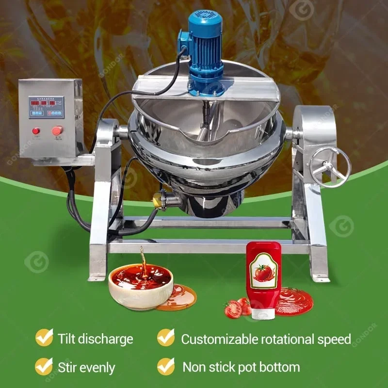 Meat Vegetables 200ltr Small Cengho Automatic Fire Oil Planetary Cook Mixer Machine Scraper with Frame