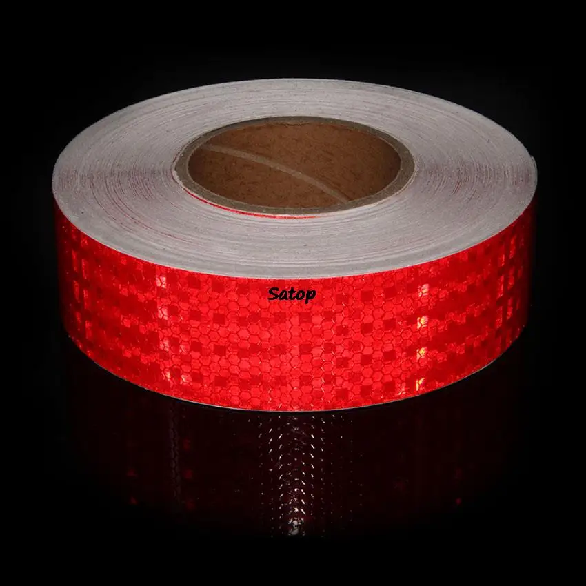 50M Reflective Material Tapes Sticker Shining Star Red Reflector Tape Self-Adhesive Safety Mark Conspicuity Warning Reflect Film