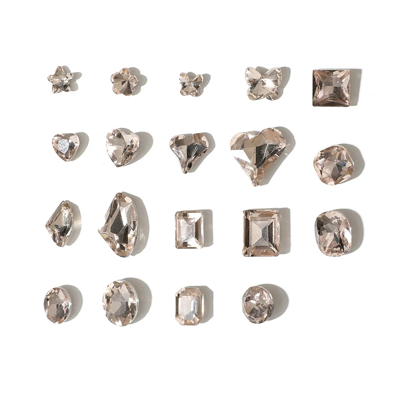 5 pezzi di diamanti di cristallo di lusso punte per pile nail art strass 3D fai da te impilati trapano gioielli charms manicure decorazione accessori