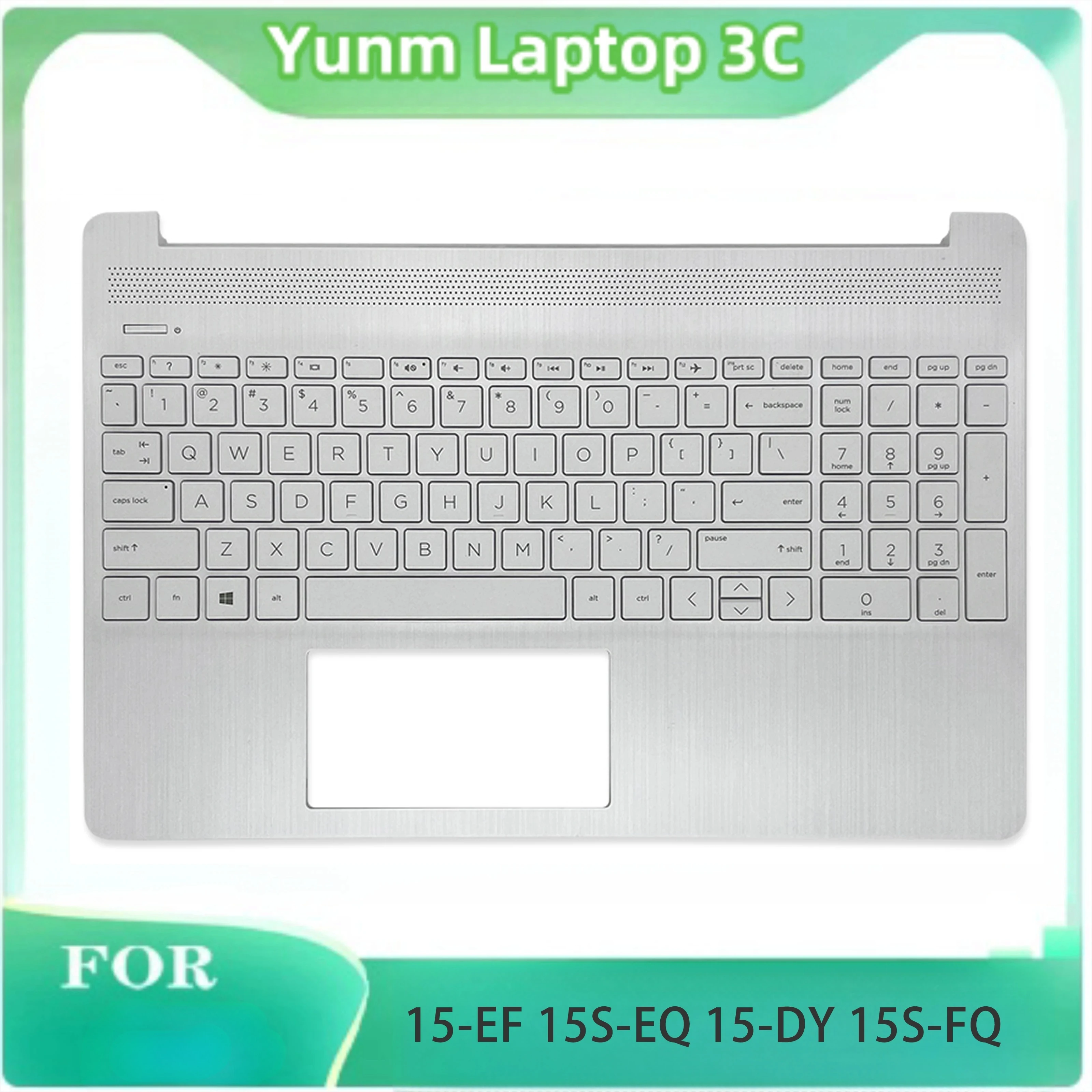

New US Keyboard For 15-DY 15T-DY 15-EF 15S-EQ TPN-Q222 Laptop Palmrest Upper Cover With Keyboard Replacement Top Case Silver