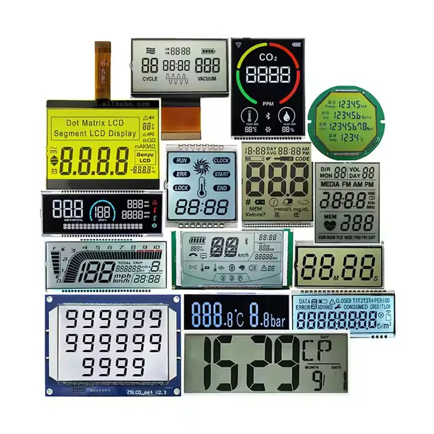 Factory OEM ODM low power Broken code screen Custom 7 segment lcd display TN VA automotive lcd display