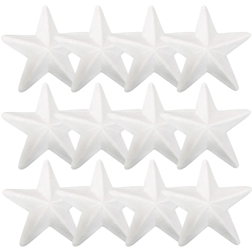 

12Pcs Pentagram Pendant Foam Stars Decorations Christmas Tree Ornaments Craft Supplies Durable Hanging Home Xmas Holiday Party