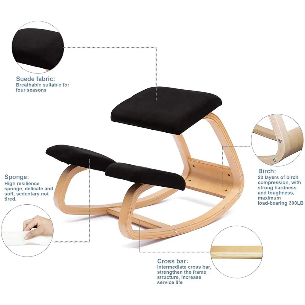 Falten holz sitzhaltung korrektur stuhl ergonomische stuhl halswirbelsäule korrektur stuhl home-office fitness yoga stuhl