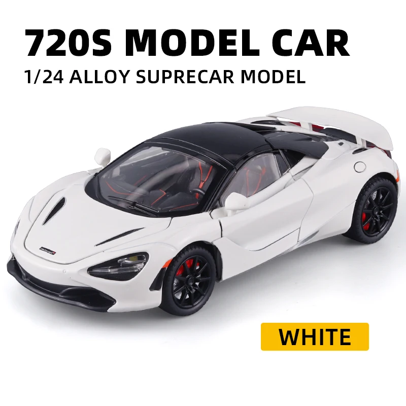 1/24 720S Sound & Light Model Sports Car Children\'s Toy Supercar Simulation Alloy automobile Furniture For Display Decoration