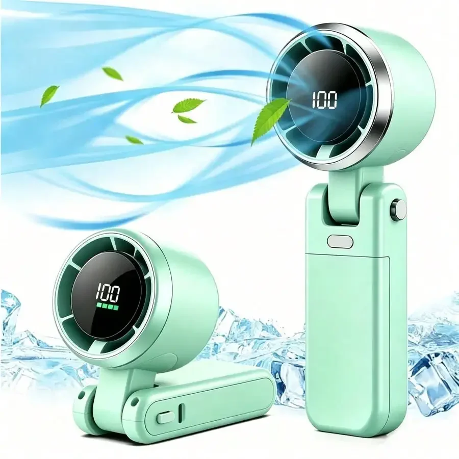 

Mini Portable Fan, Cute Handheld Fan, Battery Powered, Lightweight And Portable, 5 Wind Speeds, USB Rechargeable, Suitable For S