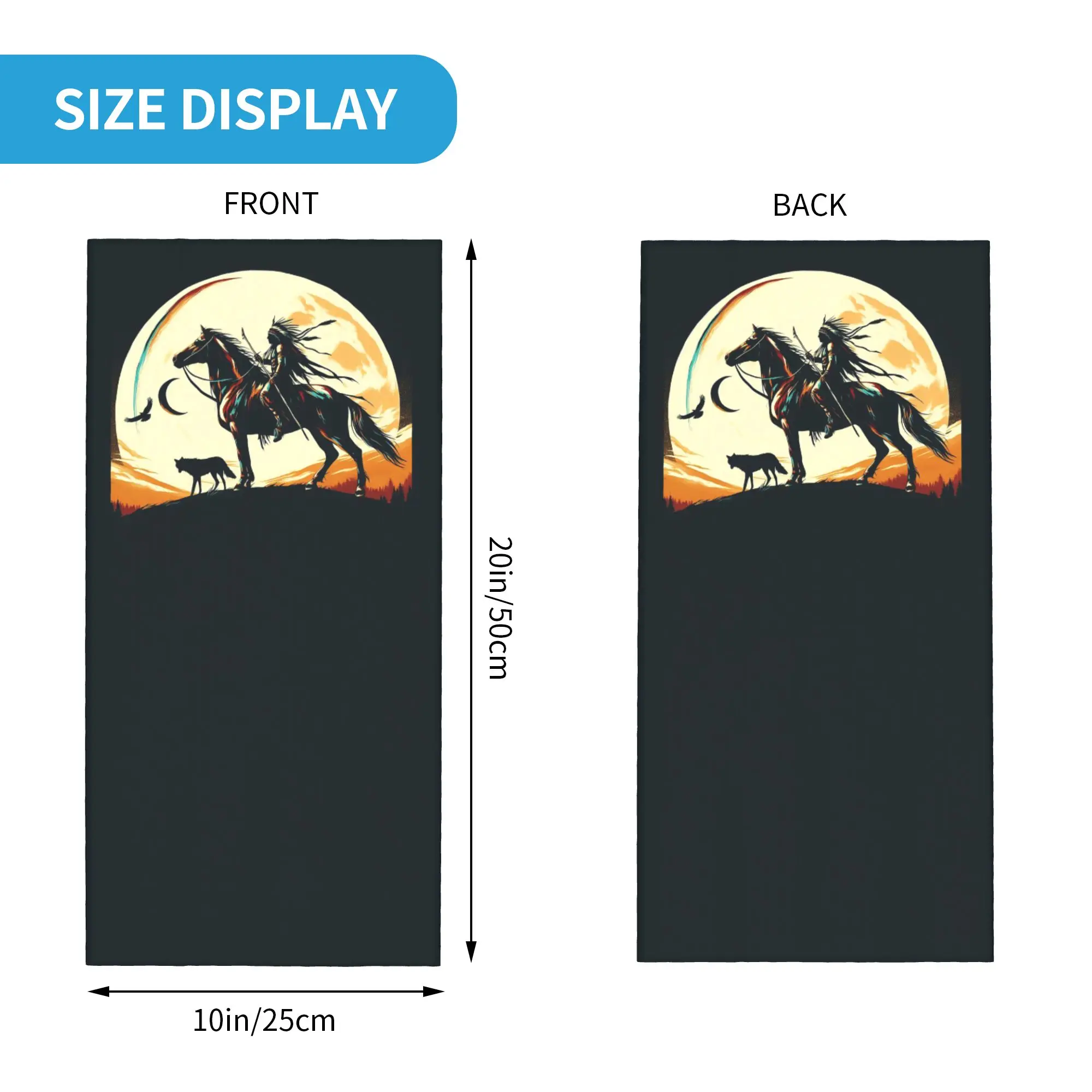 Sunset Ethnic Style Wolf  Bandana Neck Gaiter Printed Wrap Scarf Balaclava Riding Unisex Adult Winter