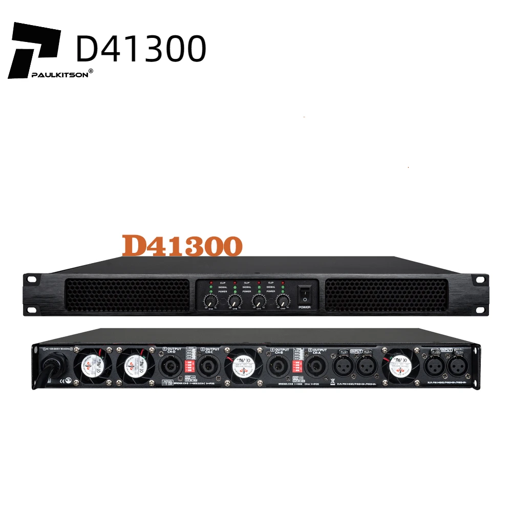 D41300 Digital Audio Power Amplifier Professional 4 Channels Class D Preamplifier DJ Audio Sound Amplifier Processor System