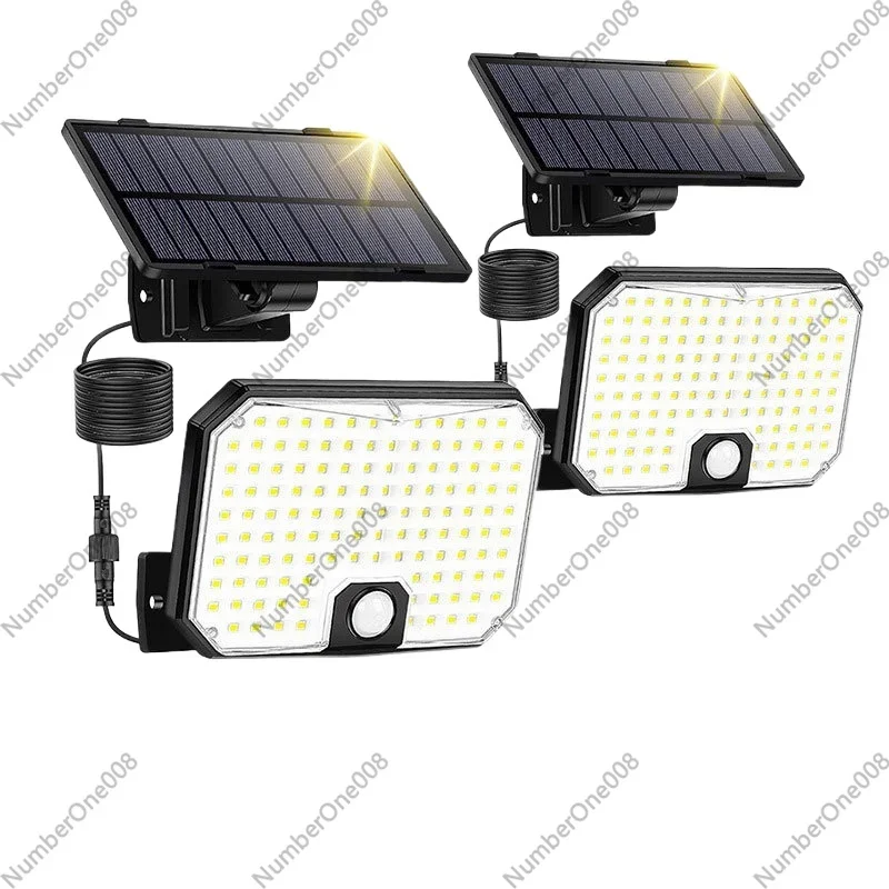 Solar Powered Split Wall Light - Outdoor Patio, Villa, Home Use Human Body Induction Solar Lighting with Wired Connection