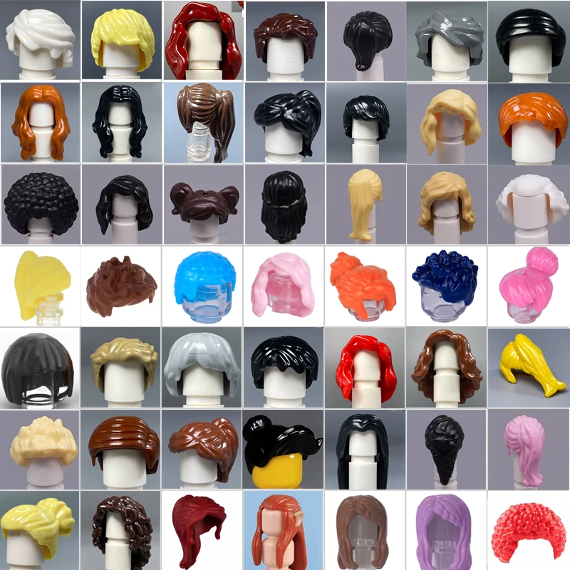 

City Figures Boys Girls Hair Accessories Building Blocks Colorful Fashion Random Hairstyle Mini Bricks Compatible Toys Gift S03